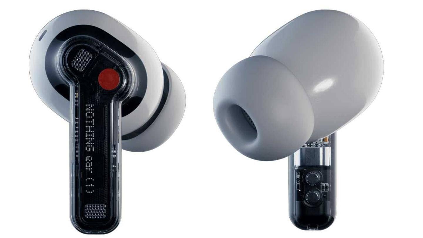 The earphones have a unique transparent design The earphones have a unique transparent design