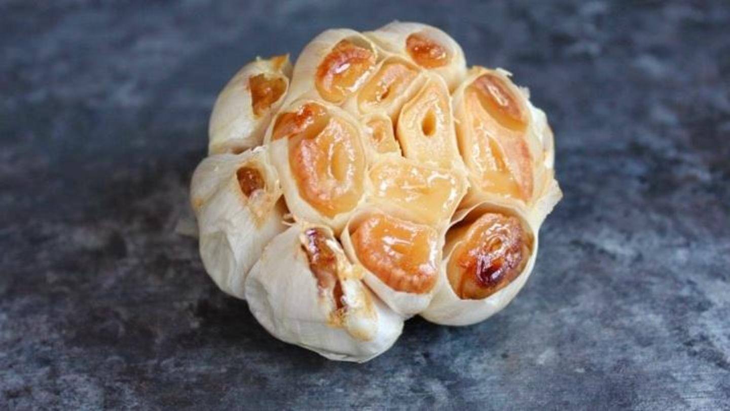 Begin by roasting the garlic in the oven Begin by roasting the garlic in the oven