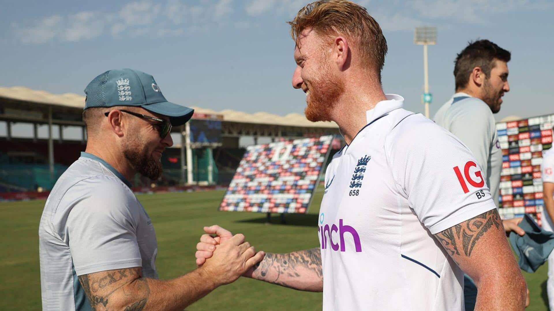 How many Tests have England drawn in McCullum-Stokes era? Stats