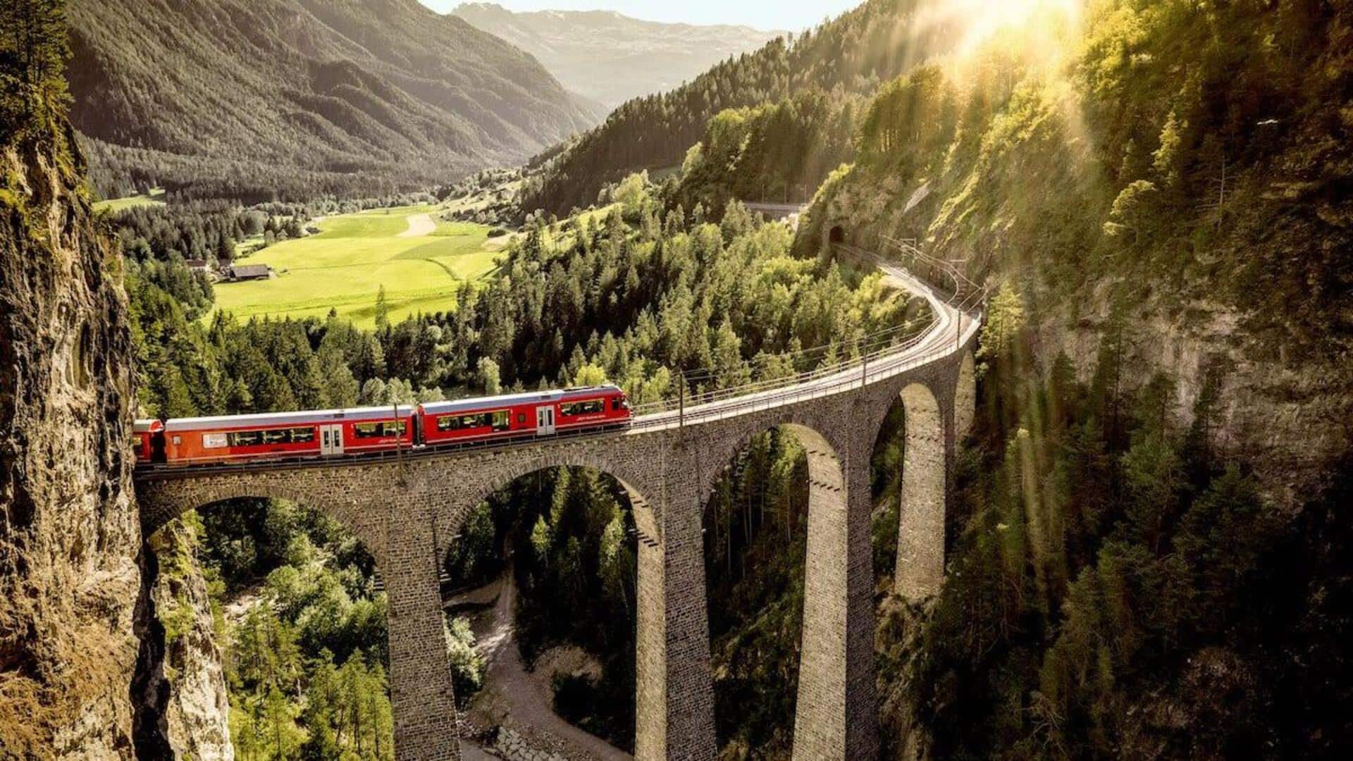 Exploring the Swiss Alps by train is a visual treat!