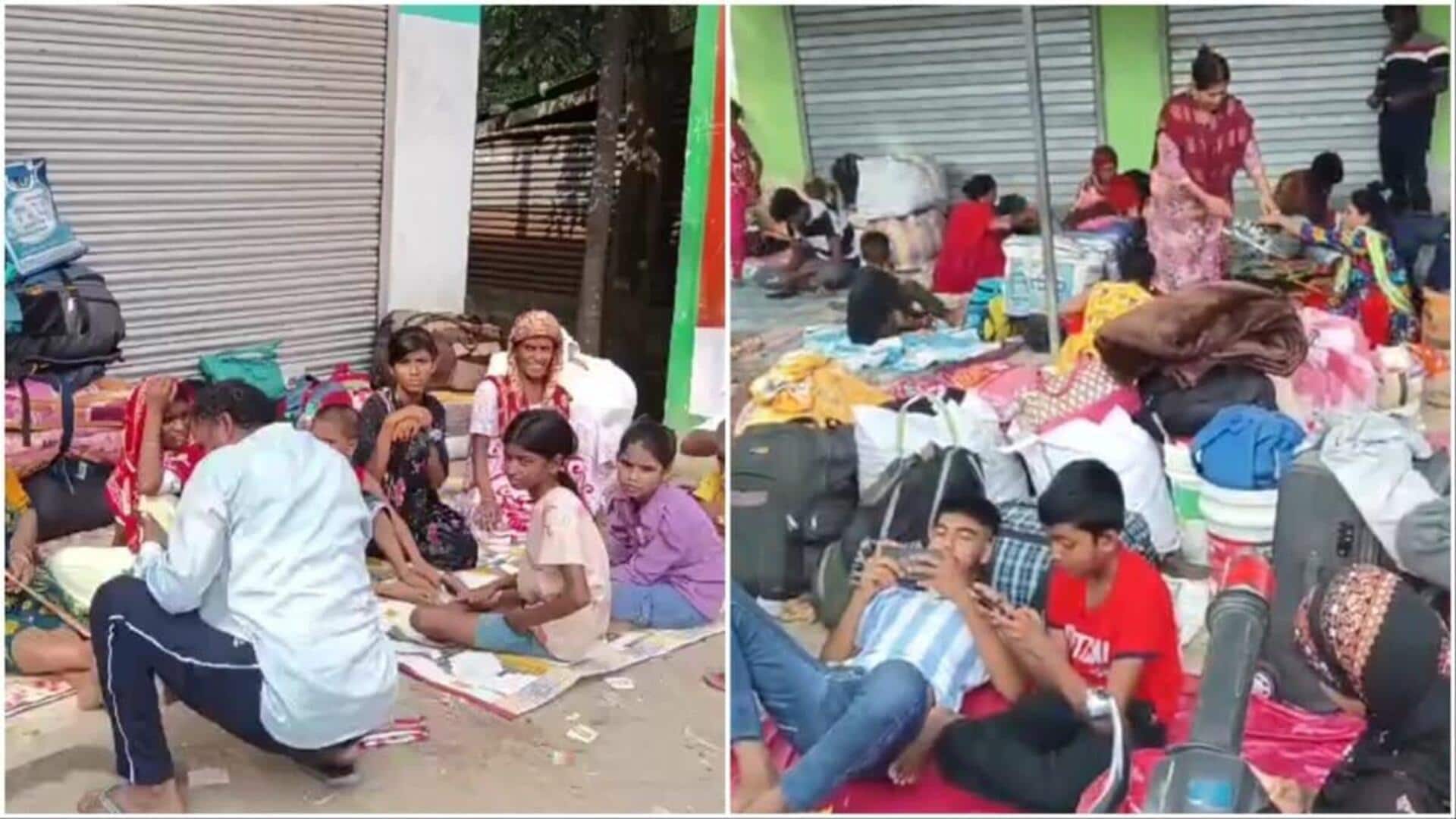 Thousands of suspected Bangladeshi immigrants gather at India-Bangladesh border