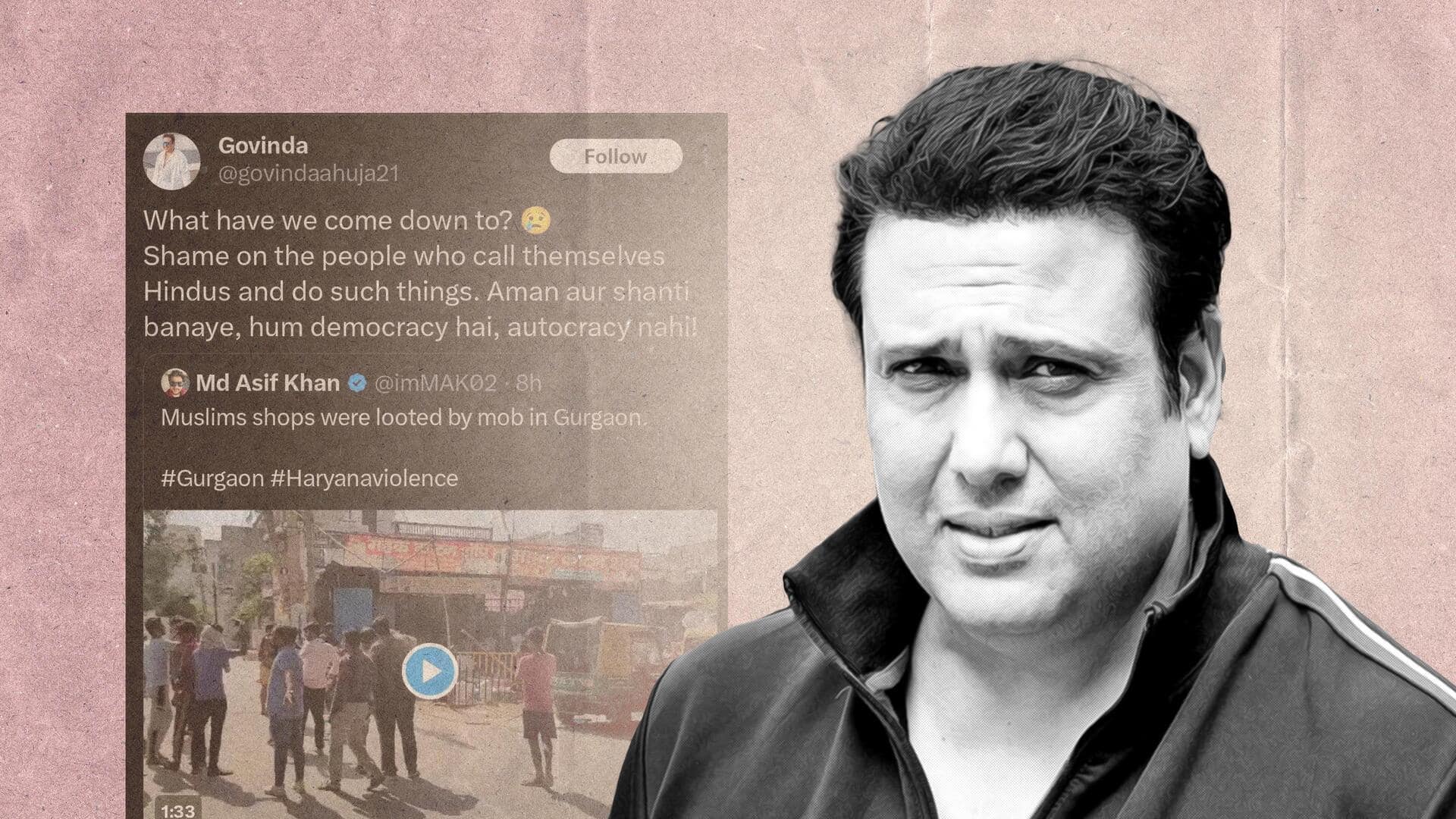 Haryana violence: Govinda clears air on now-deleted controversial tweet