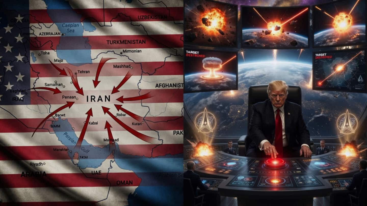 Trump posts AI Gulf map with US flag, explosion pictures