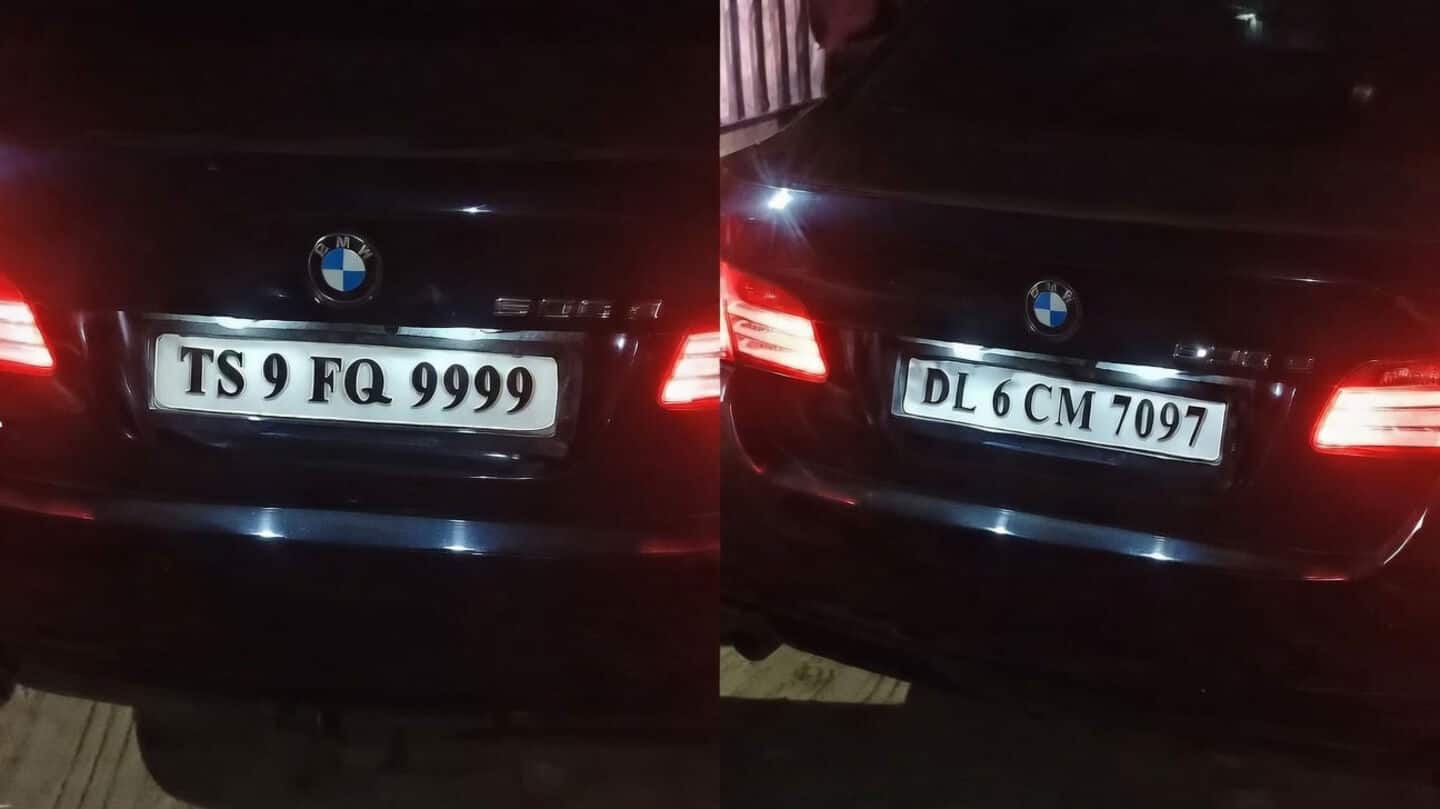 Hyderabad: Drunk doctor's BMW sports James Bond-style flipping number plate