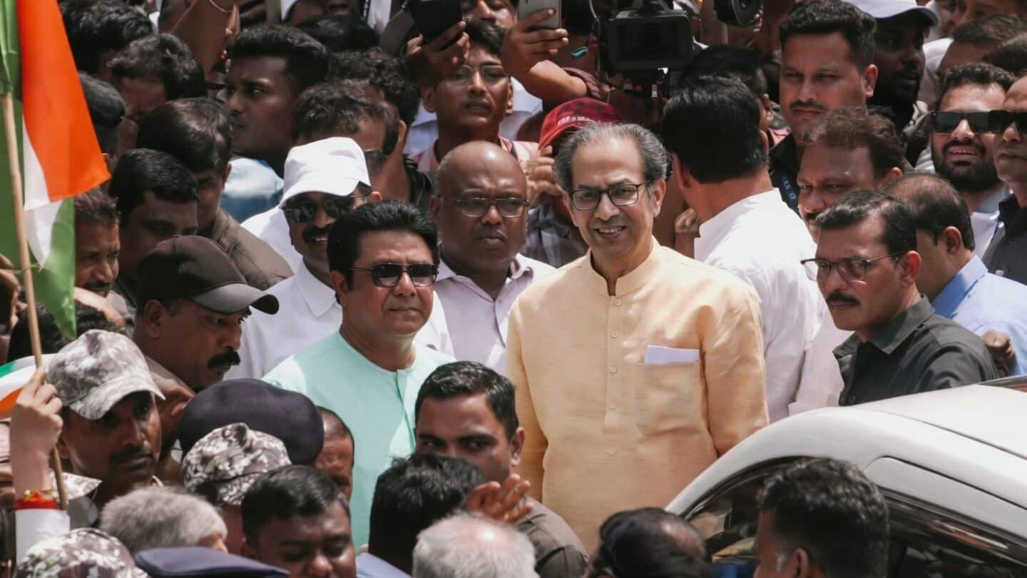 Uddhav, Raj Thackeray lead protest against CEC in Mumbai