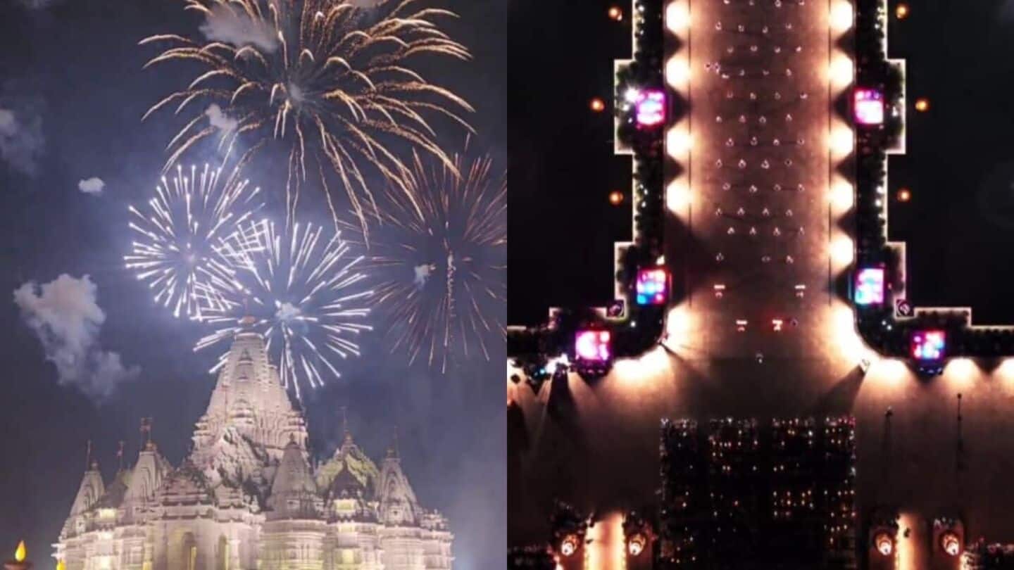 Watch: Stunning fireworks light up New Jersey temple on Diwali Watch: Stunning fireworks light up New Jersey temple on Diwali