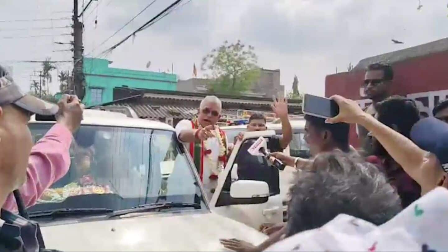 BJP leader Dilip Ghosh threatens women protesters during road inauguration