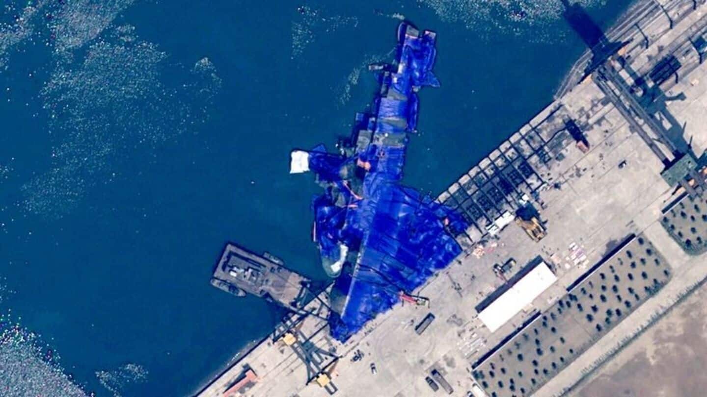 North Korea refloats capsized warship; to undergo repairs at dock North Korea refloats capsized warship; to undergo repairs at dock