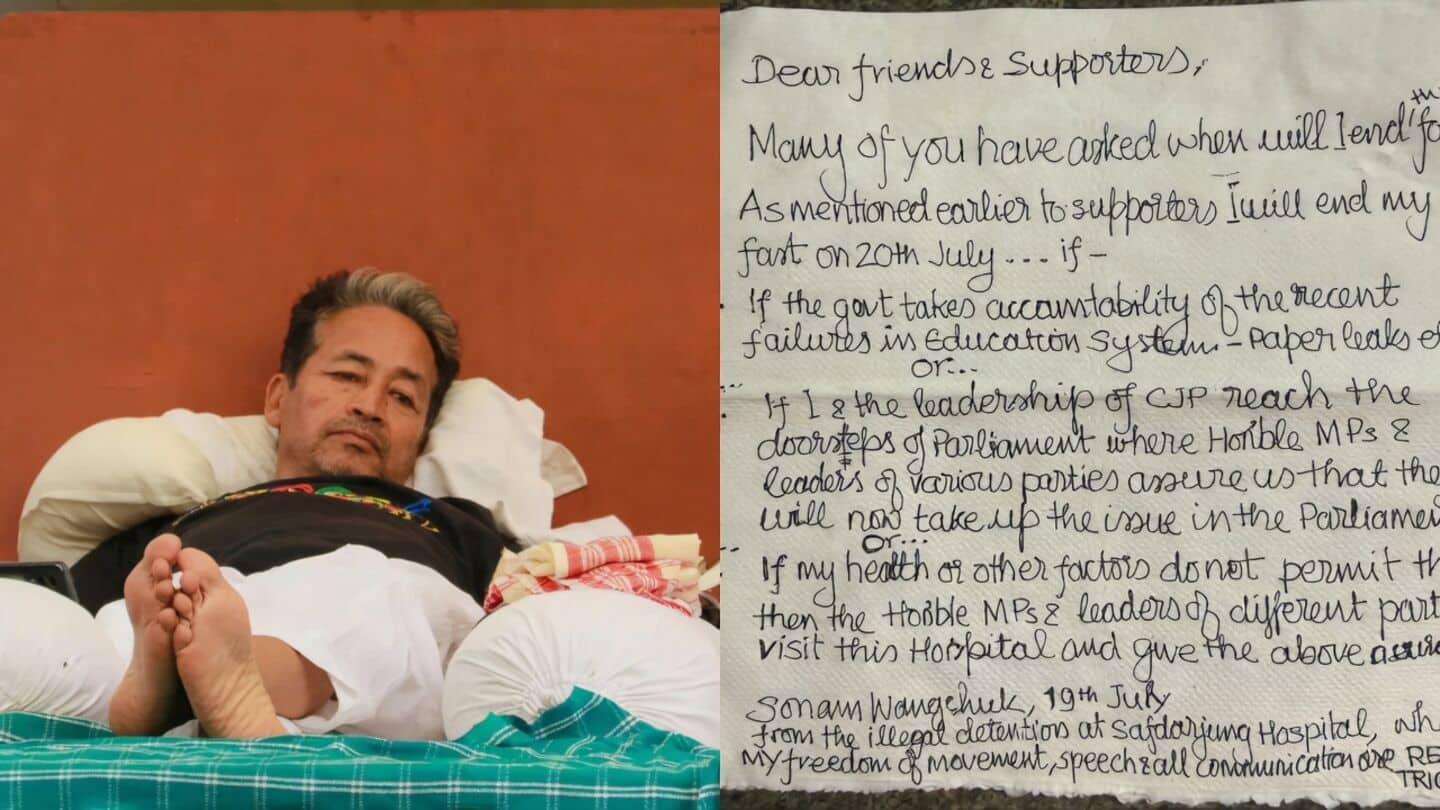 Sonam Wangchuk lists 3 conditions to end hunger strike