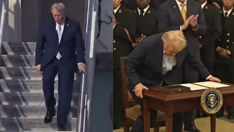 Trump struggling to walk, sit down has internet take notice
