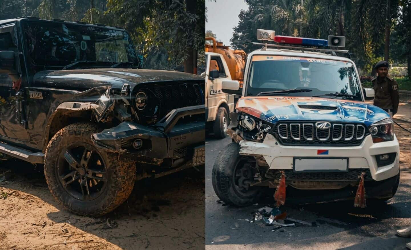 Patna: Thar crashes into police patrol vehicle near CM residence