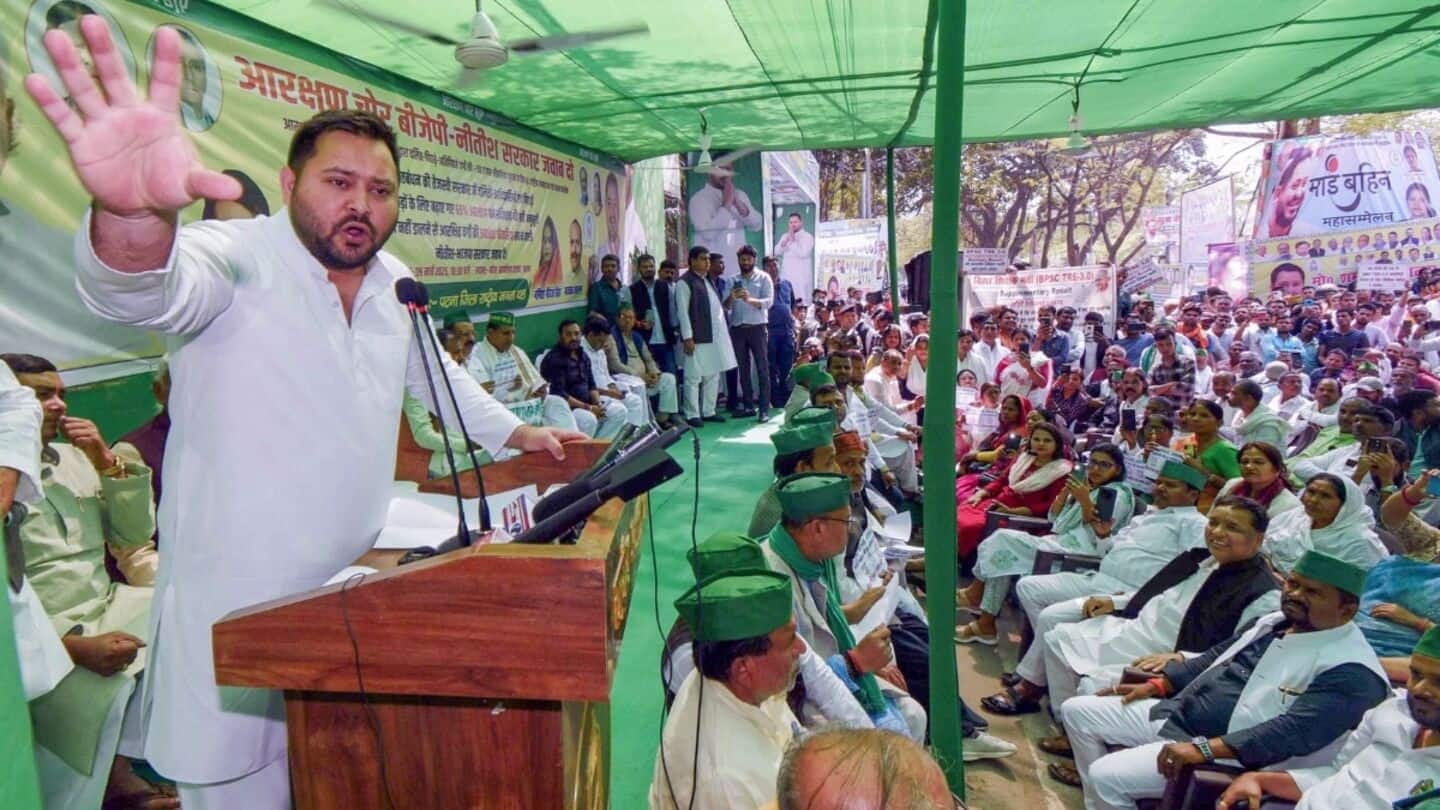 Bihar polls: Tejashwi slams PM Modi over state's lawlessness Bihar polls: Tejashwi slams PM Modi over state's lawlessness