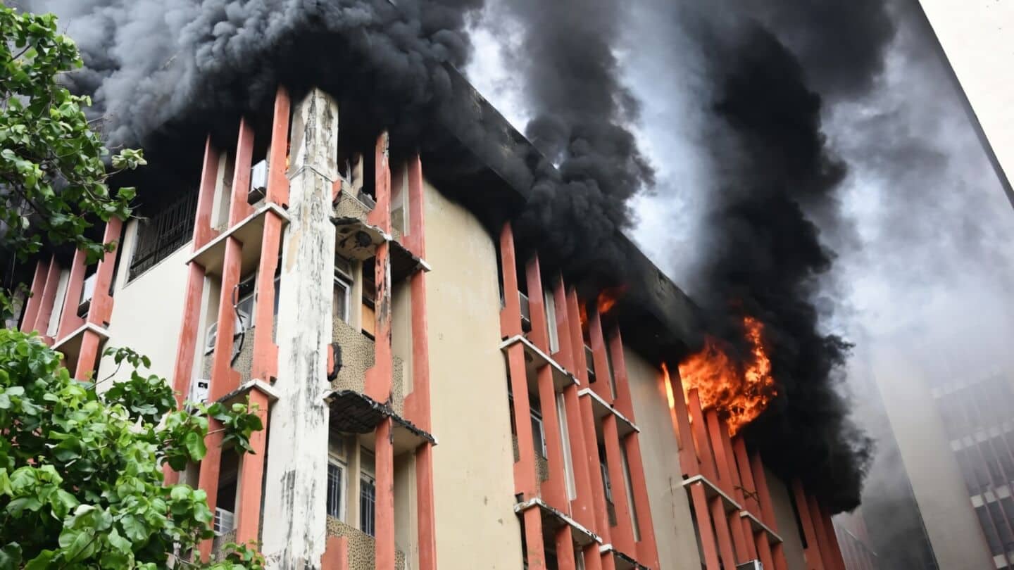 Lucknow: Massive fire breaks out at government office building
