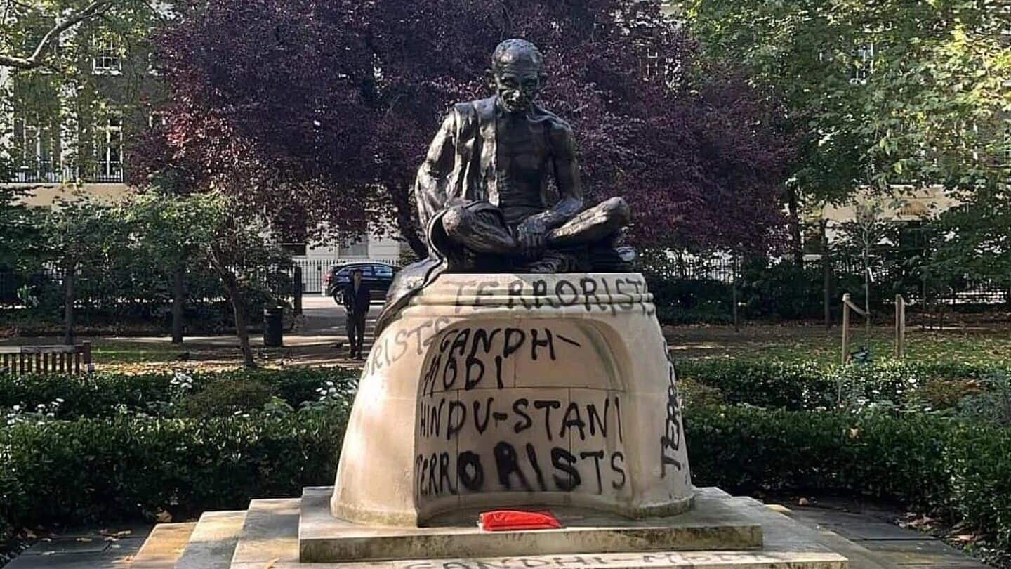 Iconic Gandhi statue in London vandalized; India reacts
