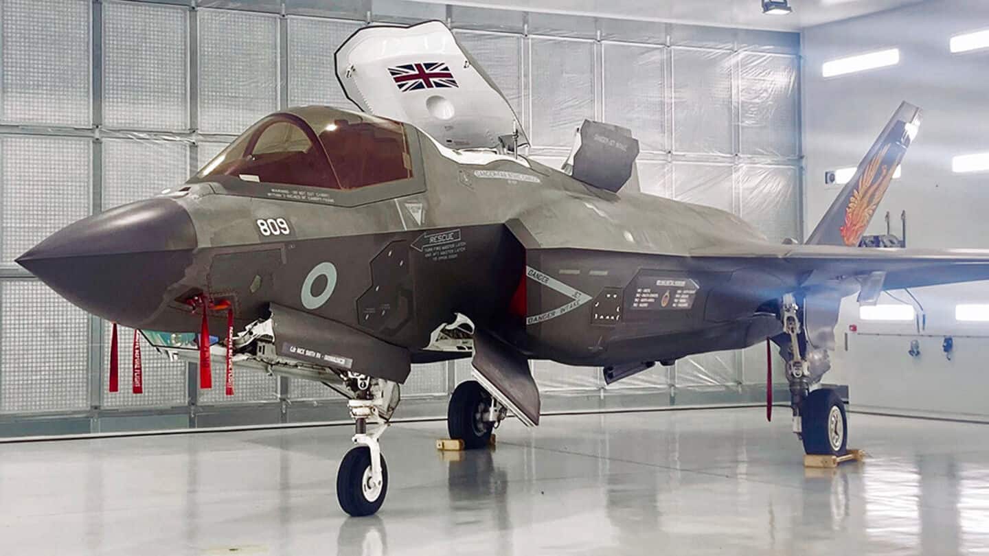 Stranded UK Royal Navy's F-35B fighter jet towed to hangar Stranded UK Royal Navy's F-35B fighter jet towed to hangar