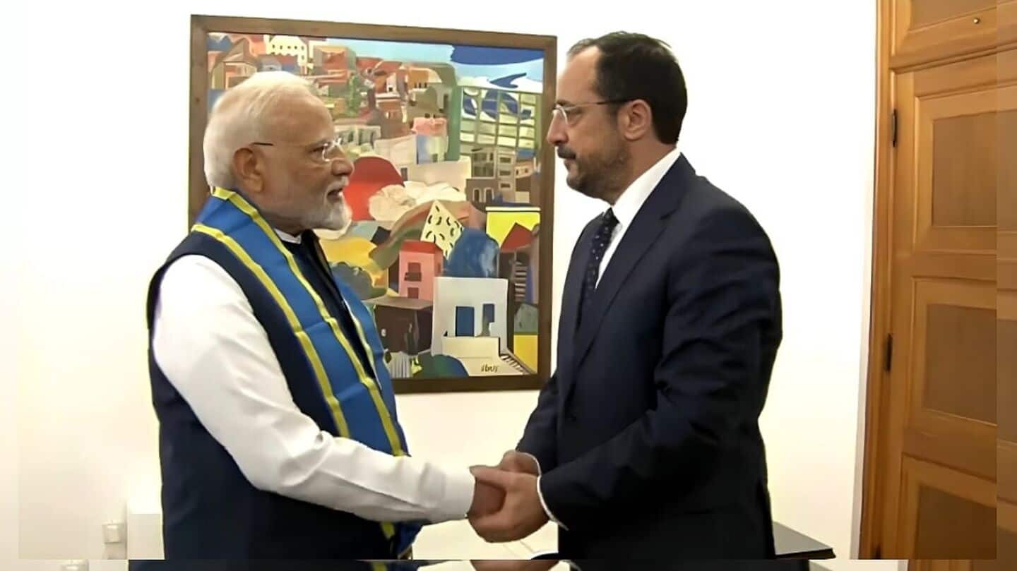 PM Modi receives highest honor of Cyprus PM Modi receives highest honor of Cyprus
