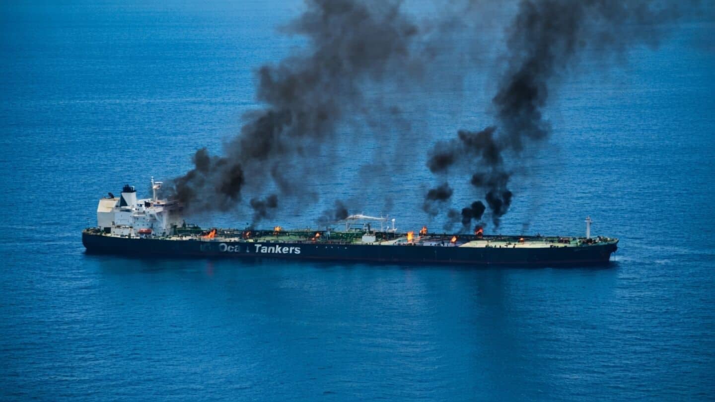 Oil tanker hit by projectile in Strait of Hormuz