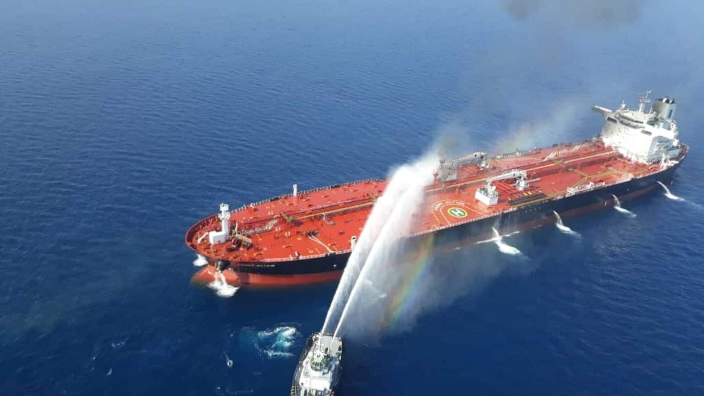Oman-bound oil tanker catches fire; Indian Navy comes to rescue Oman-bound oil tanker catches fire; Indian Navy comes to rescue