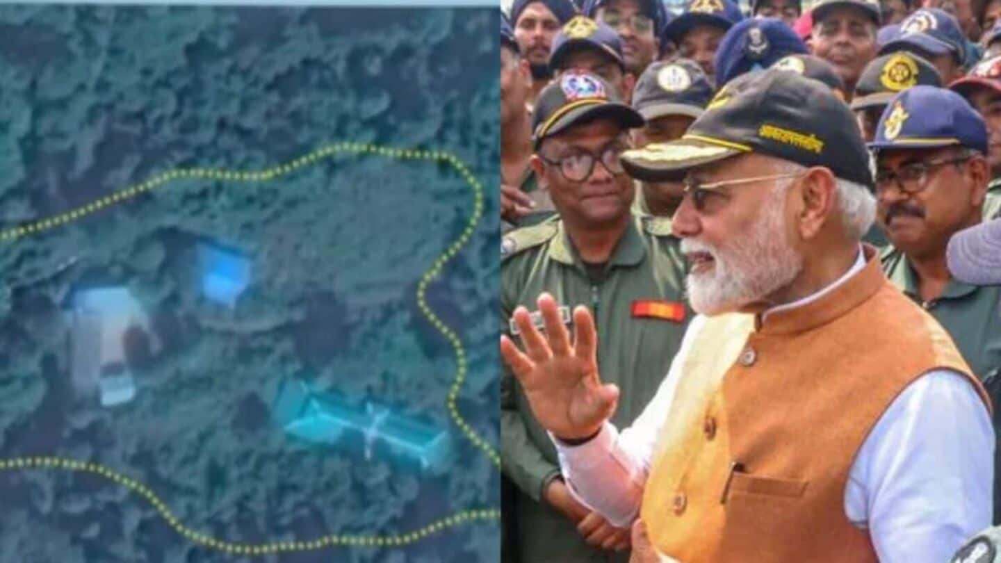 PM Modi shows damaged Lashkar camps in 'Mann ki Baat' PM Modi shows damaged Lashkar camps in 'Mann ki Baat'