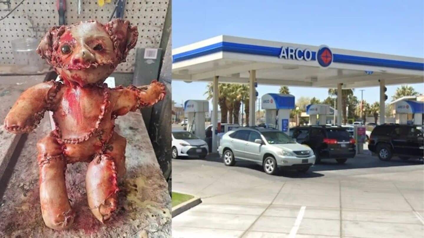 'Human skin' teddy found at California gas station; 1 arrested 'Human skin' teddy found at California gas station; 1 arrested