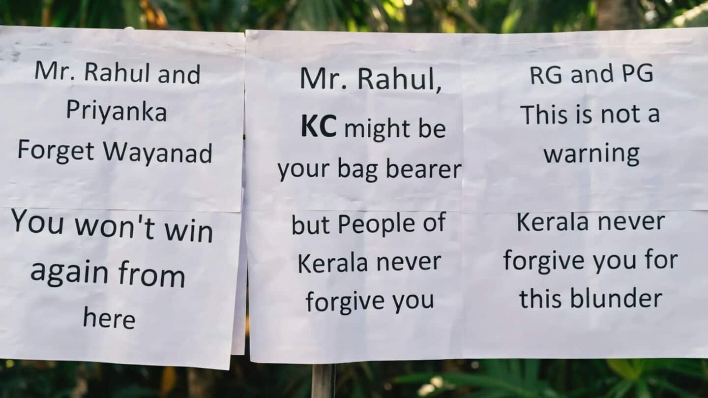 Posters threatening Rahul, Priyanka in Kerala; case registered