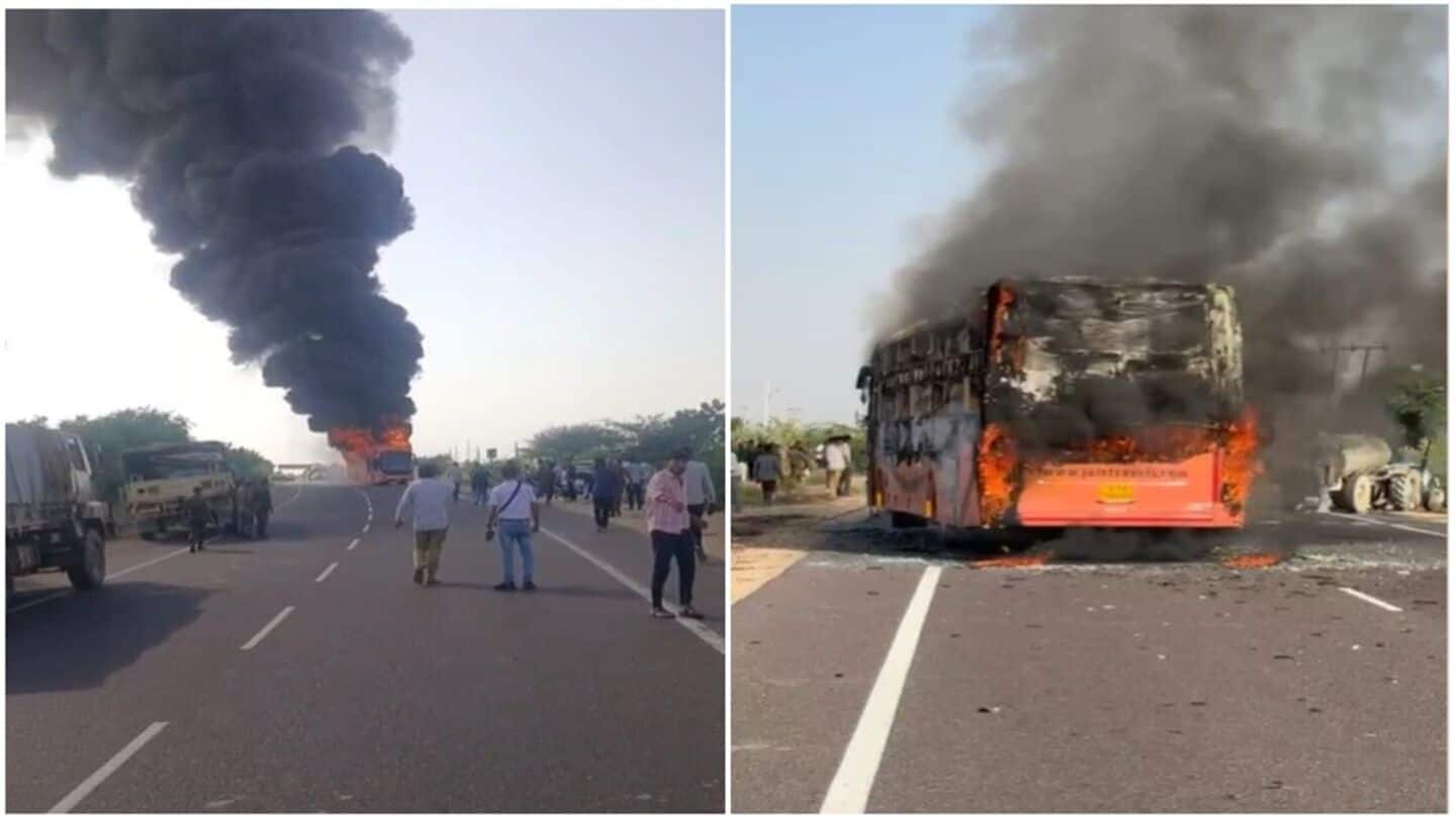 20 burned alive as new bus catches fire in Jaisalmer 20 burned alive as new bus catches fire in Jaisalmer