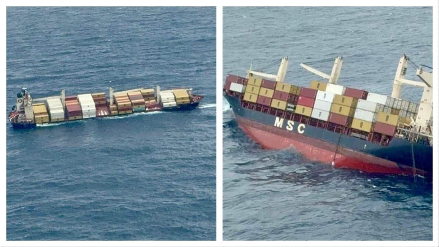 Kerala on alert after Liberian ship carrying 'hazardous containers' capsizes Kerala on alert after Liberian ship carrying 'hazardous containers' capsizes