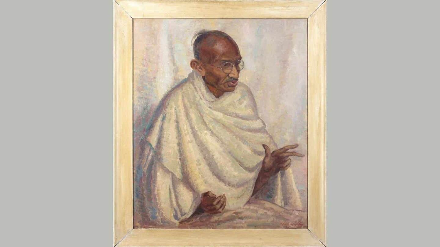 Rare Gandhi painting up for auction; expected to fetch whopping... Rare Gandhi painting up for auction; expected to fetch whopping...