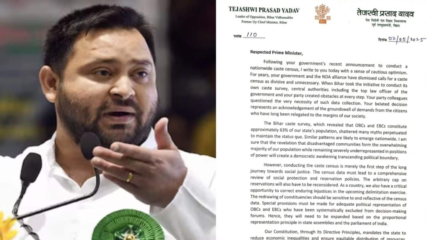 Tejashwi Yadav hails caste census as 'transformative moment' for India Tejashwi Yadav hails caste census as 'transformative moment' for India