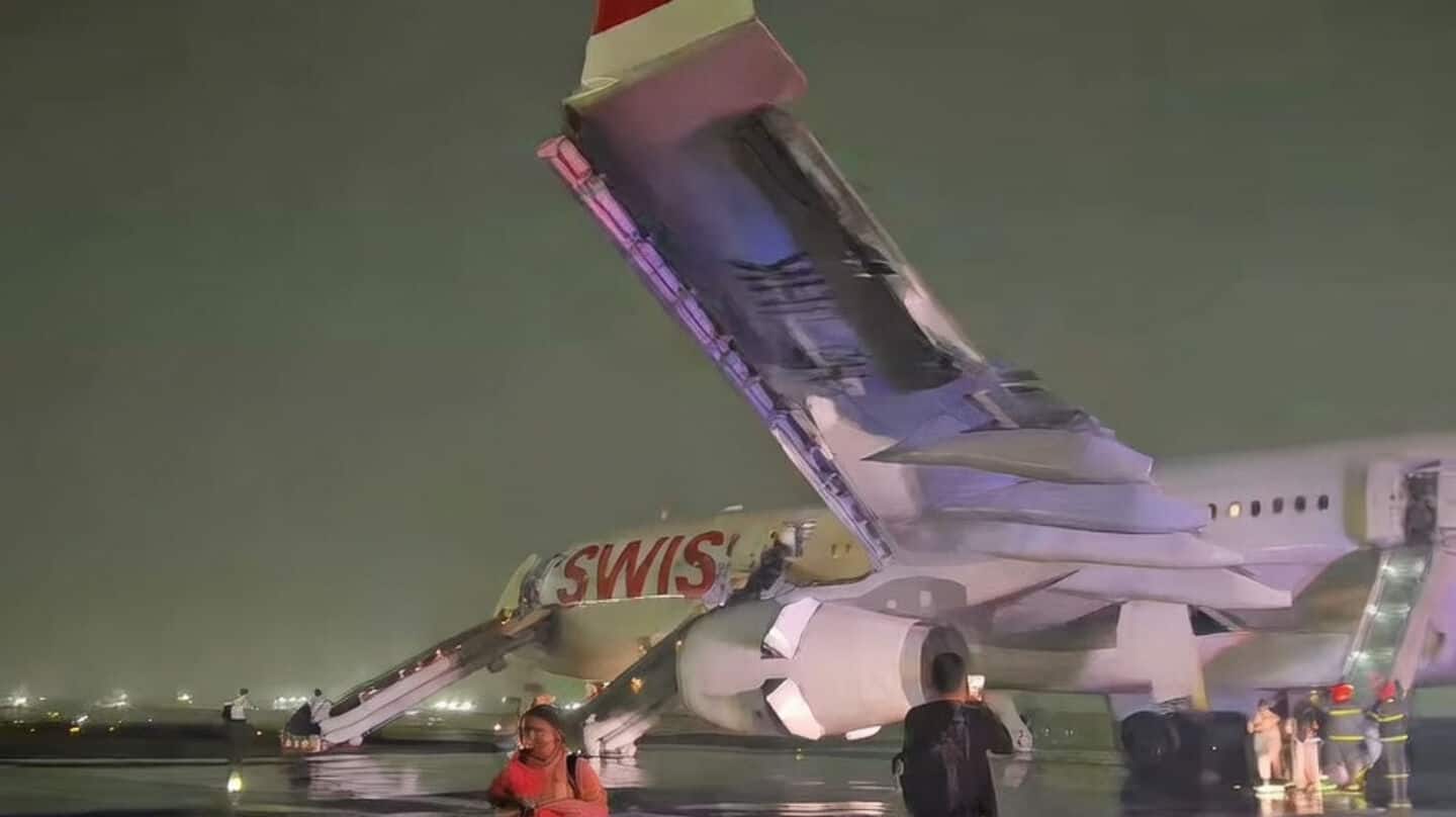 Delhi: 6 injured after Swiss Air flight's engine catches fire