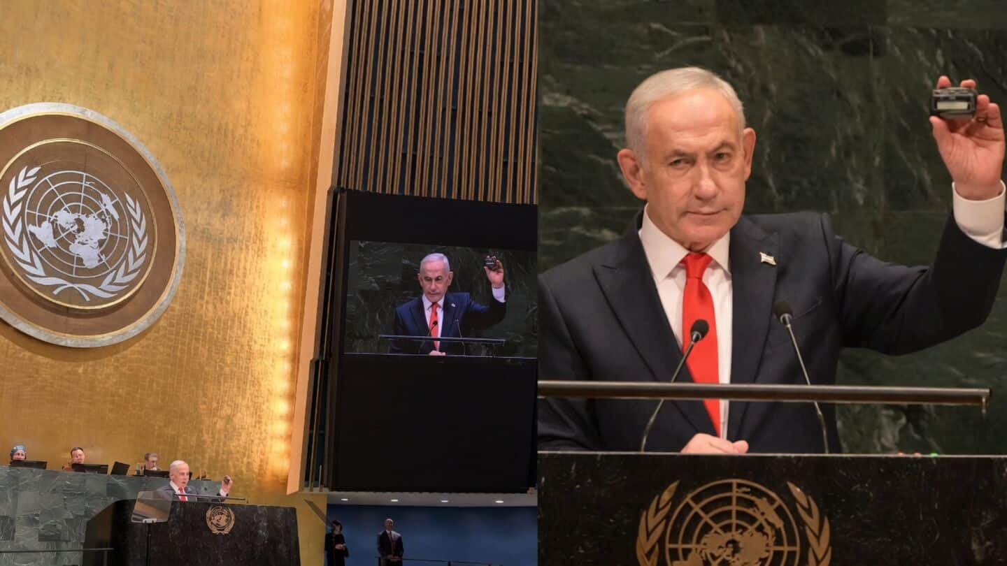 Netanyahu shows pager in UN speech, says 'Hezbollah remembers'