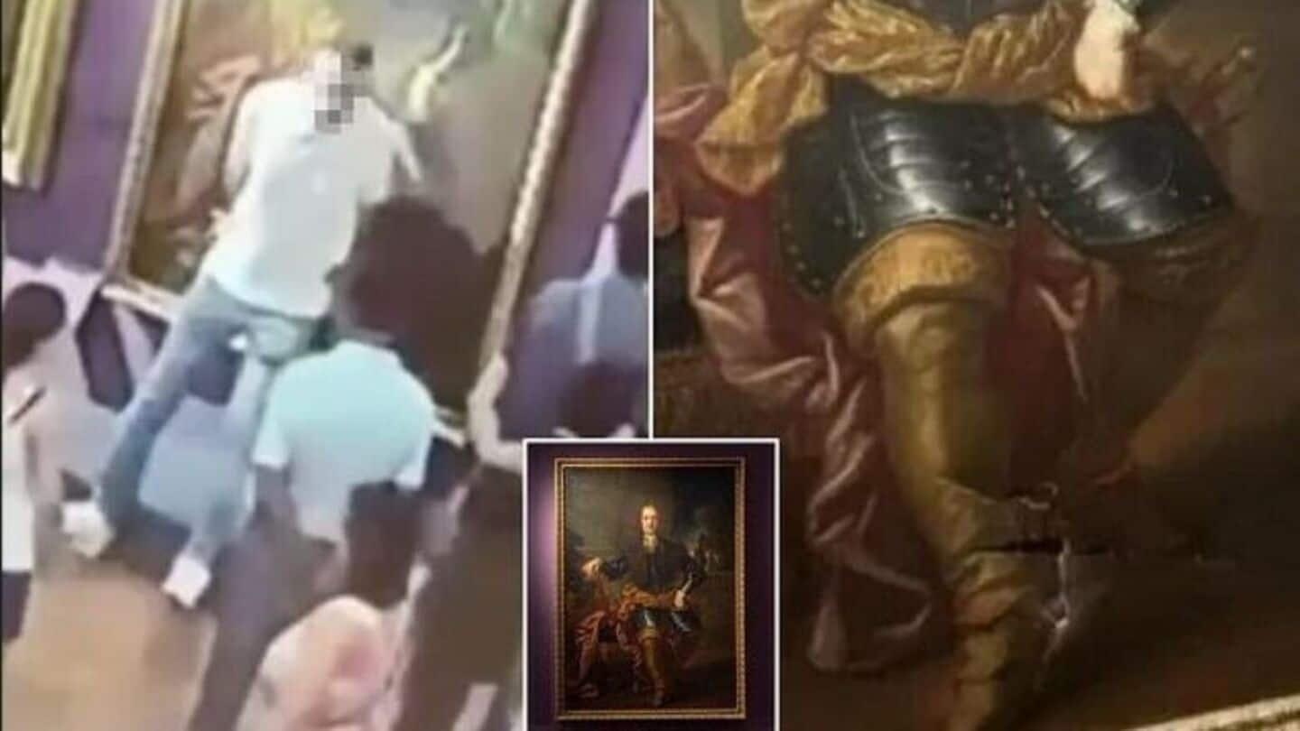 Tourist damages 300-year-old painting in Italy while making meme Tourist damages 300-year-old painting in Italy while making meme