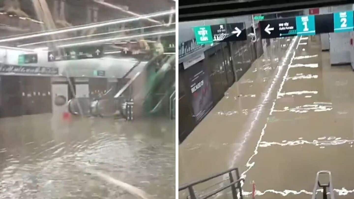 Mumbai's newly-inaugurated Worli Metro station flooded after heavy rain Mumbai's newly-inaugurated Worli Metro station flooded after heavy rain