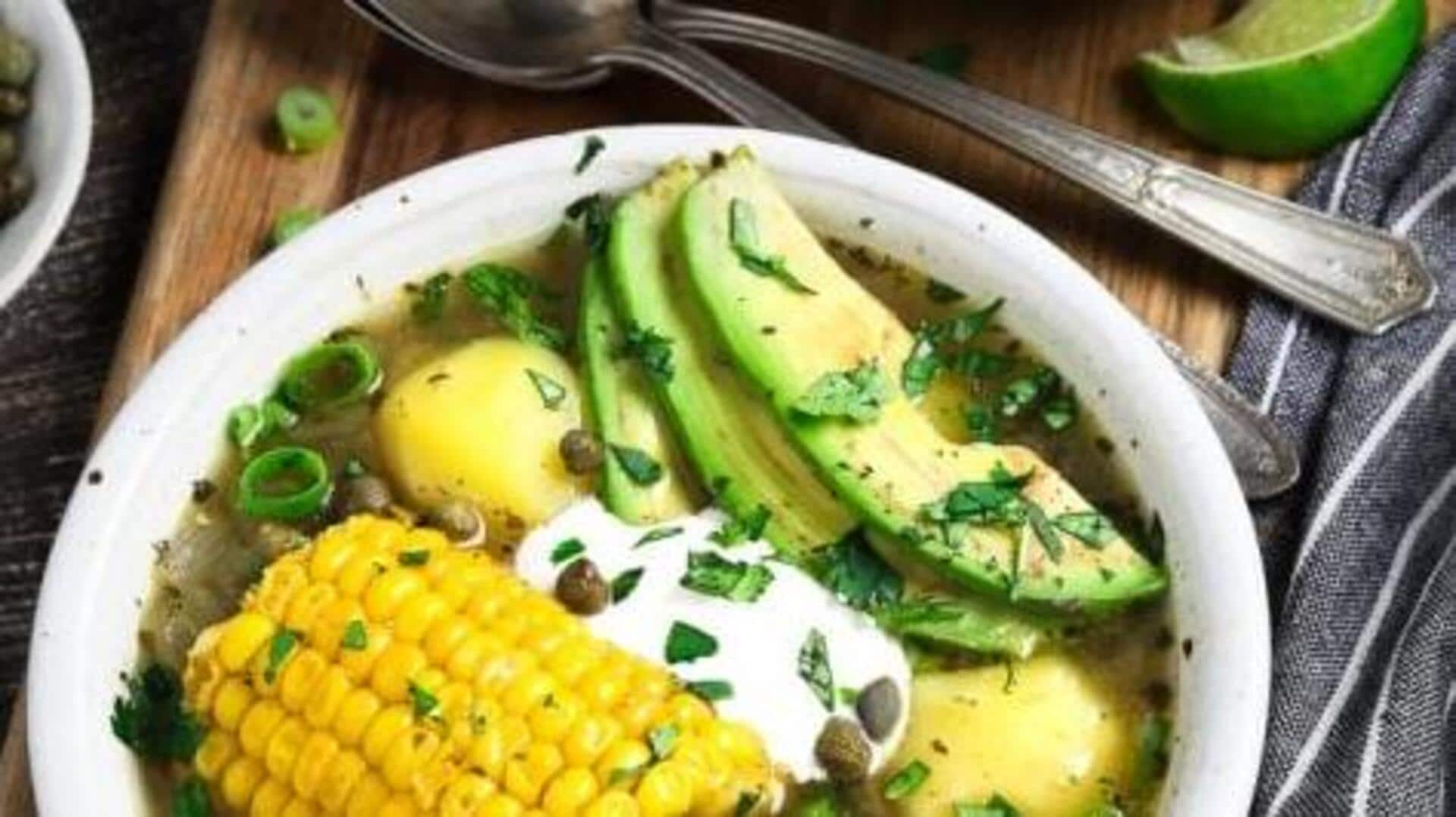 Check out this Colombian vegan ajiaco soup guide