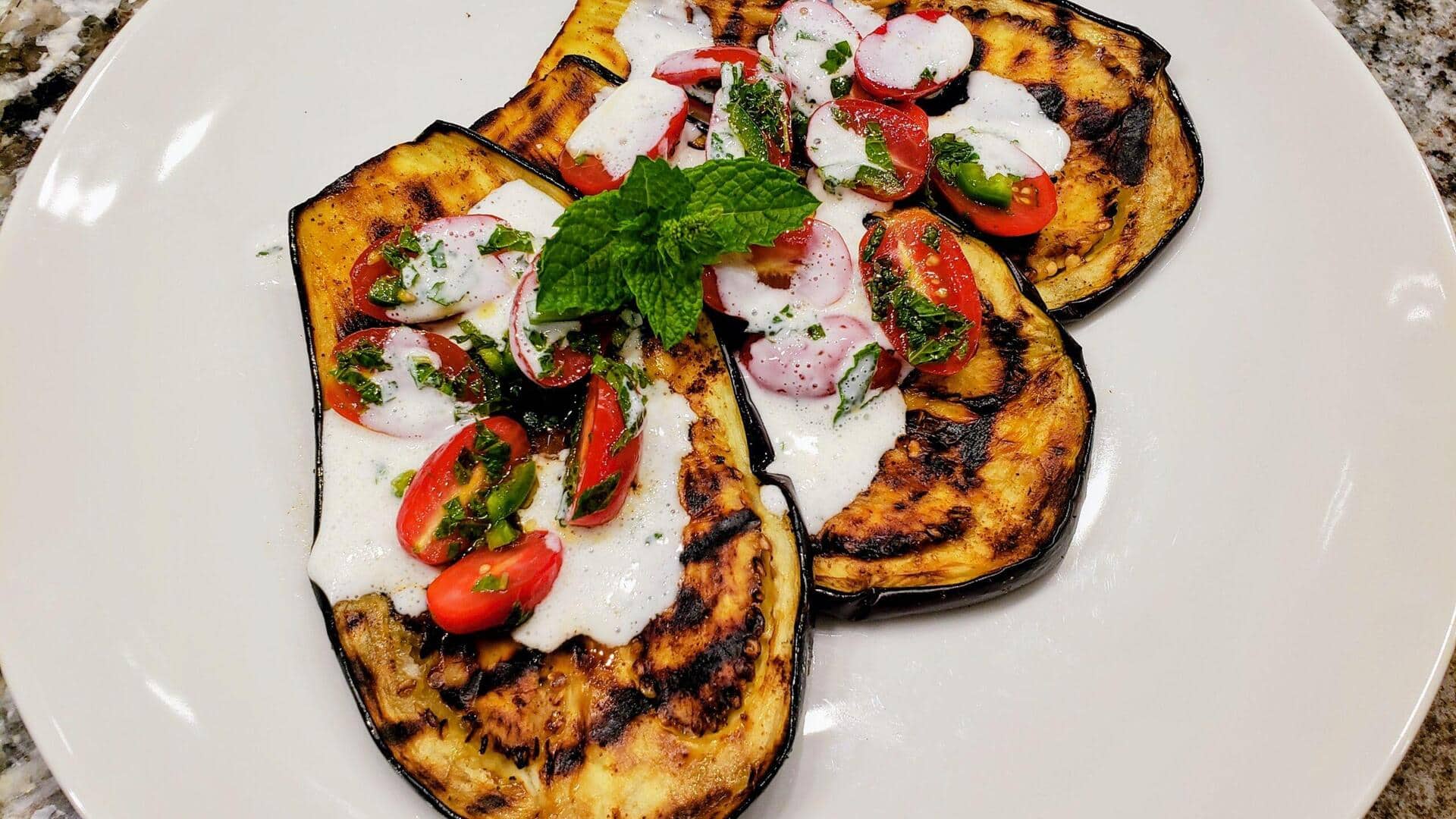 Pair roasted brinjal and curd for a delish dish