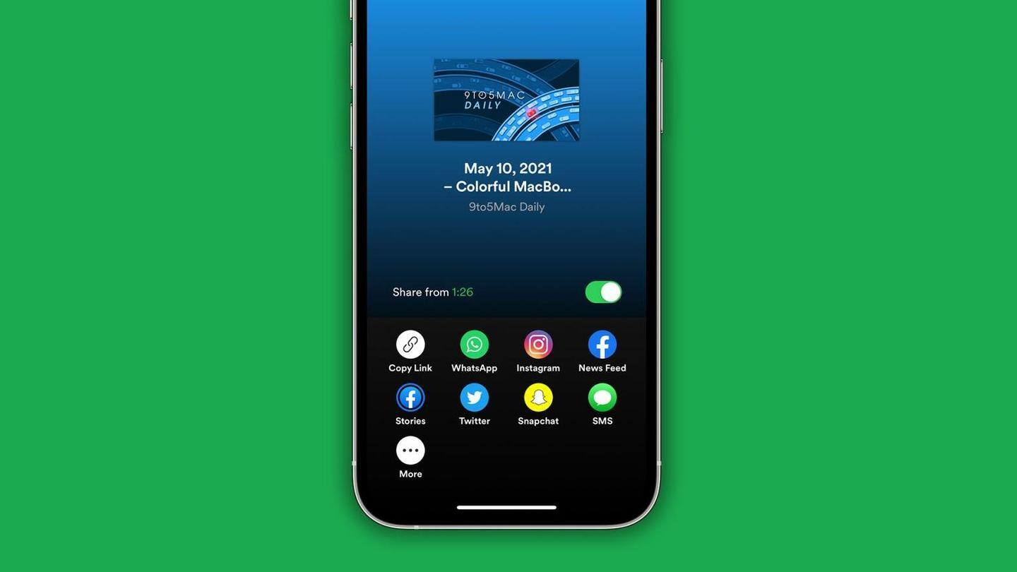 Users can share podcast links that play from predefined point Users can share podcast links that play from predefined point