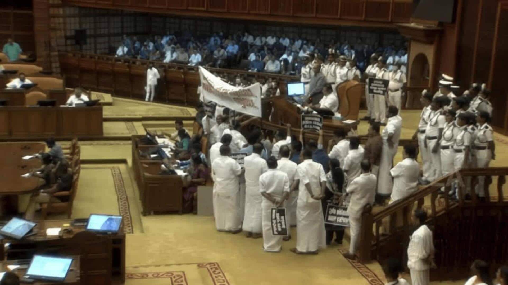 Protests inside, outside Kerala Assembly over Sabarimala row; protesters tear-gassed 