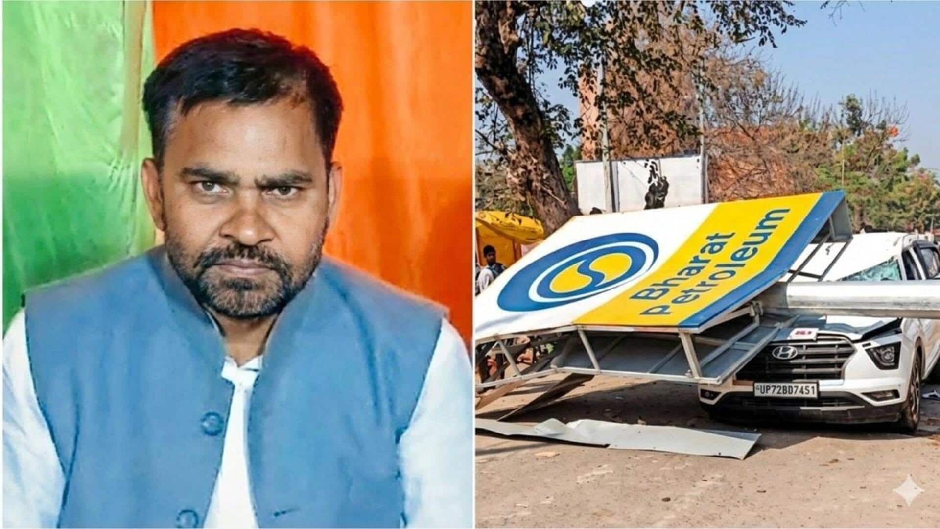 Samajwadi Party leader killed after 1,000kg pole falls on car 