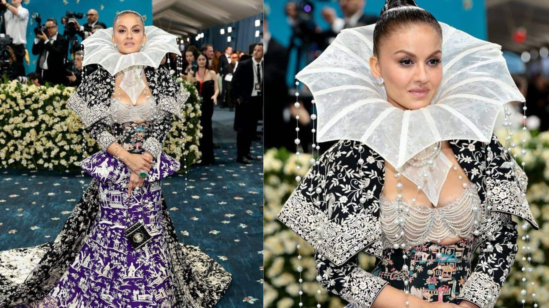 Natasha Poonawalla's custom Manish Malhotra gown honors Parsi Gara heritage Natasha Poonawalla's custom Manish Malhotra gown honors Parsi Gara heritage