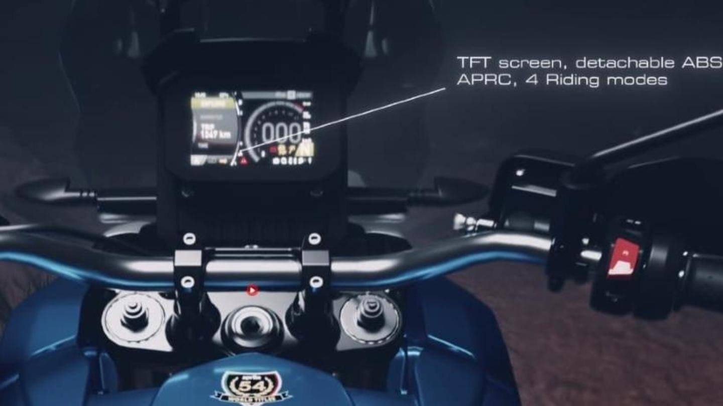 The bike offers a TFT instrument console and windscreen The bike offers a TFT instrument console and windscreen