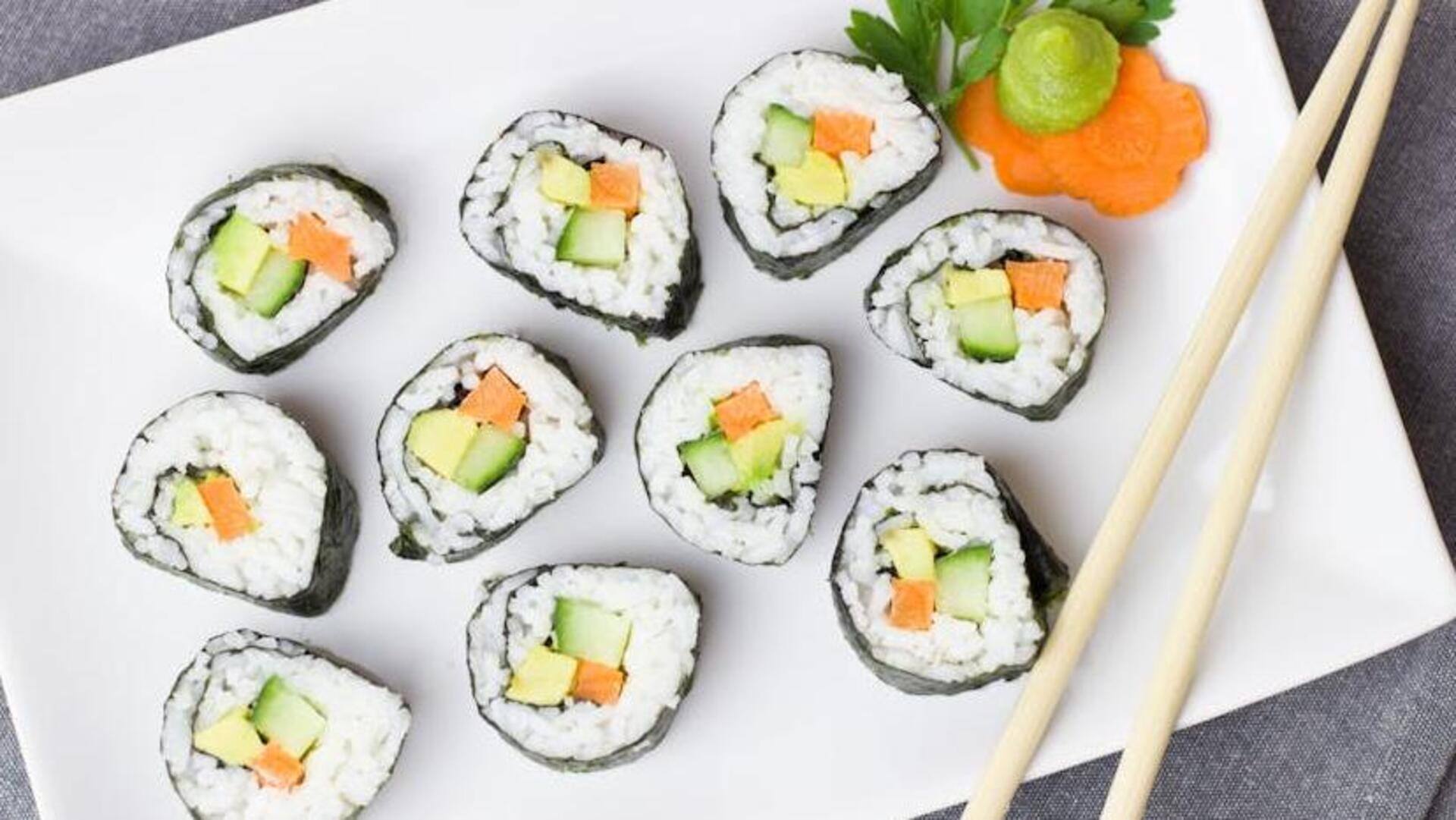 Try this avocado cucumber sushi roll recipe at home