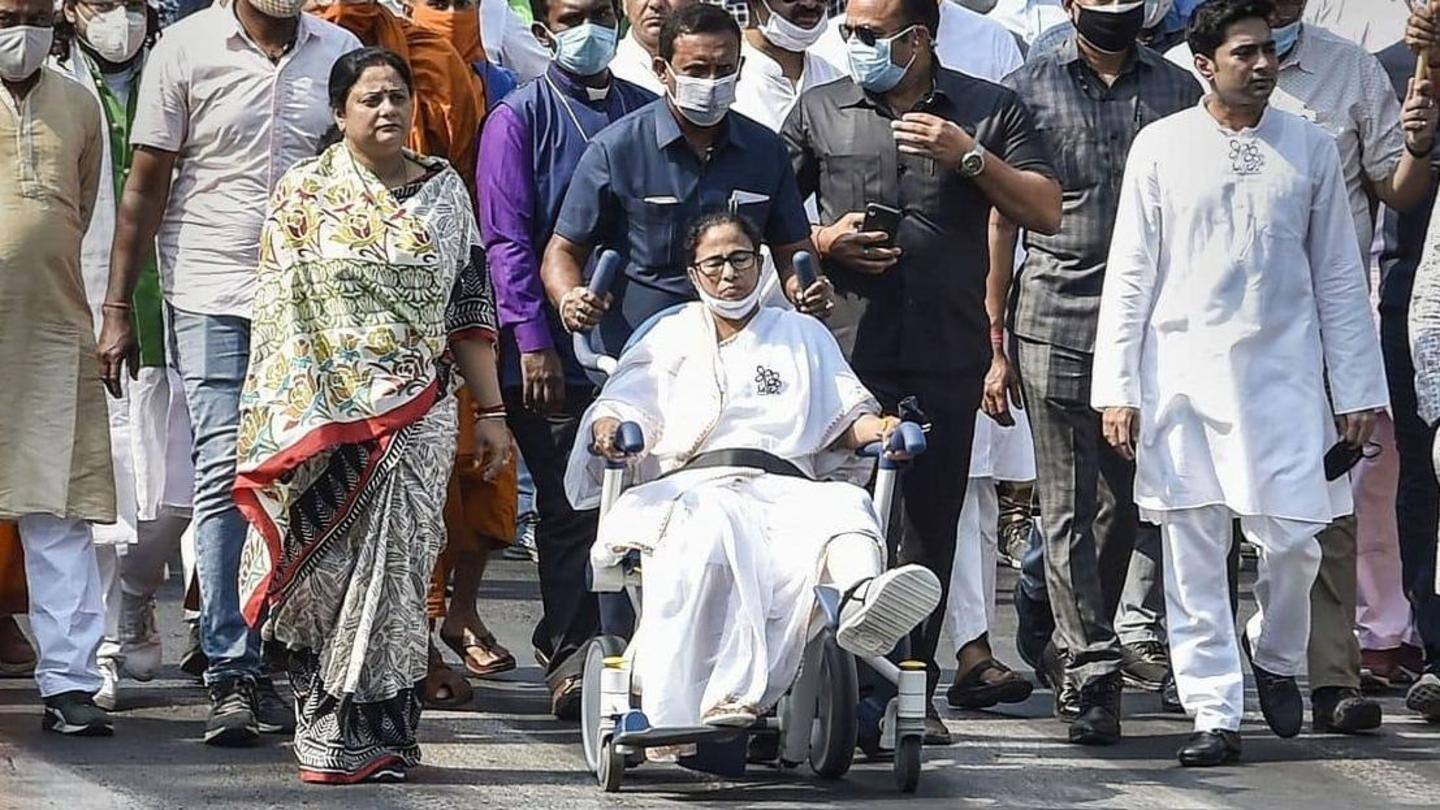 Banerjee has been campaigning in wheelchair since Nandigram incident Banerjee has been campaigning in wheelchair since Nandigram incident