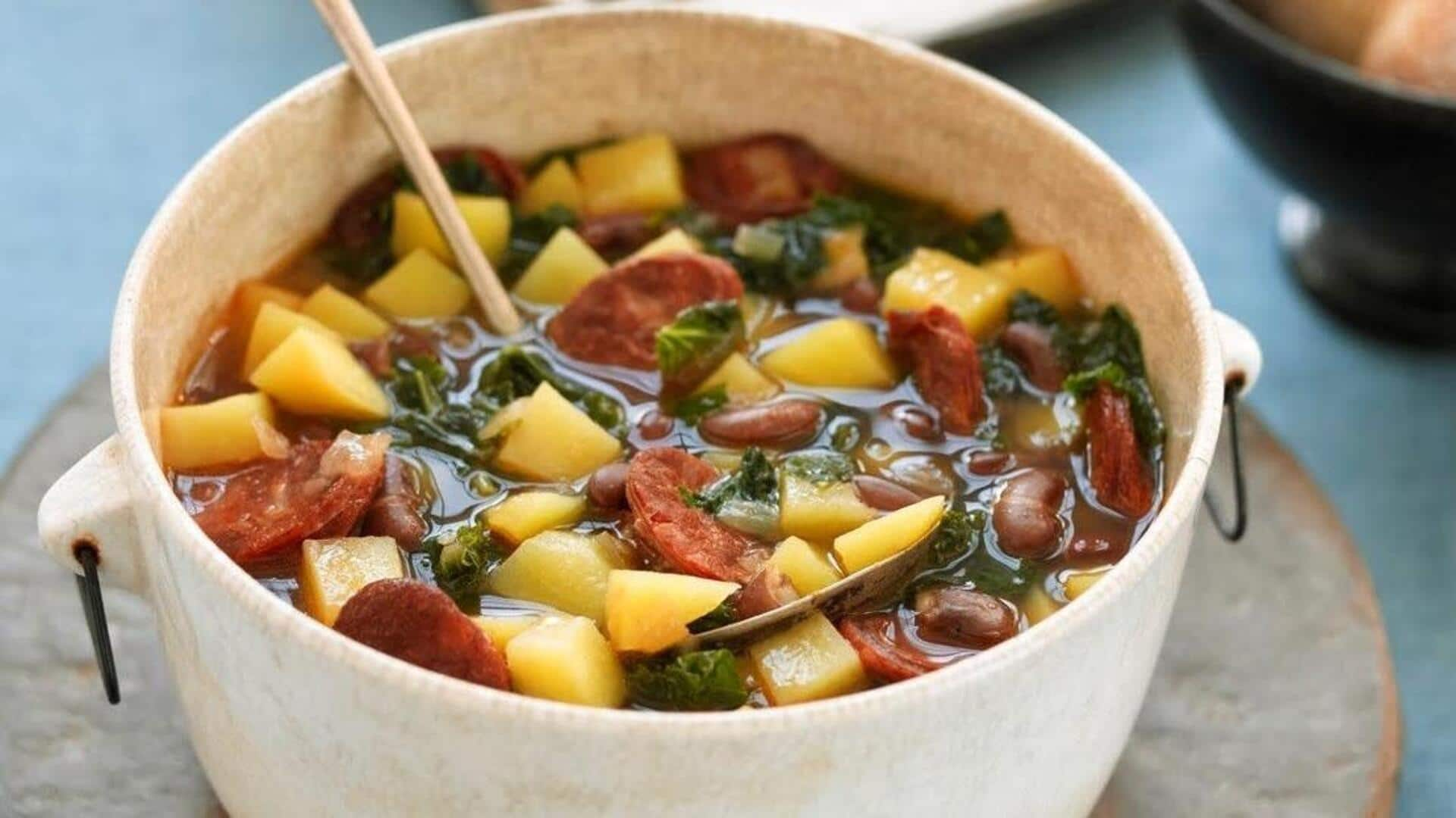 Refer to this vegan Azorean kale soup recipe