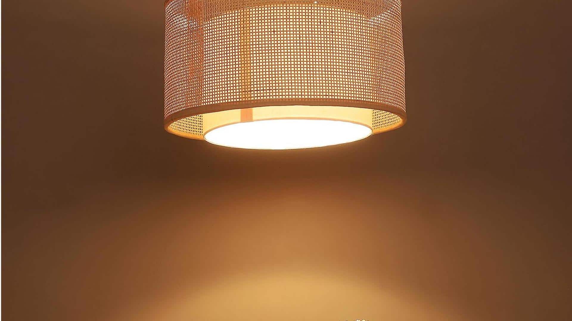 Want cozy winter vibe? Get these cane pendant lamps