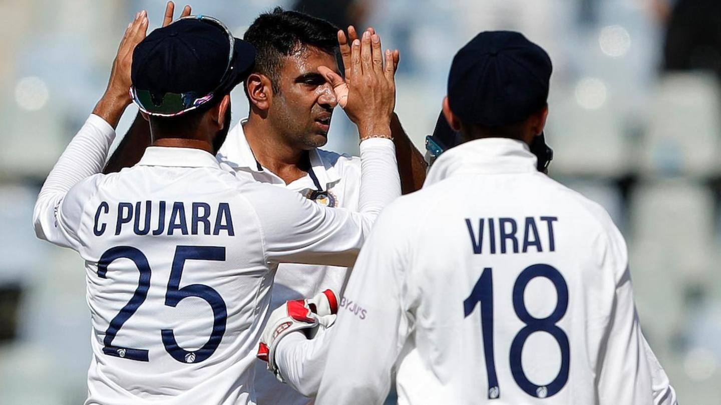 Mithcell, Nicholls show resistance; Ashwin takes three wickets Mithcell, Nicholls show resistance; Ashwin takes three wickets