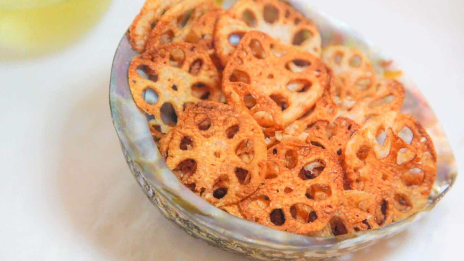 Crispy lotus stem chips with a tangy twist you'll love