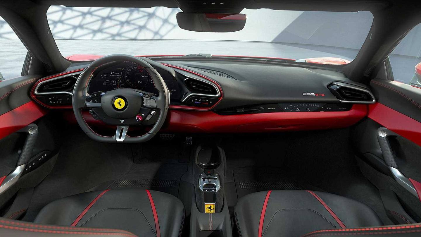 The vehicle has two seats and a head-up display The vehicle has two seats and a head-up display