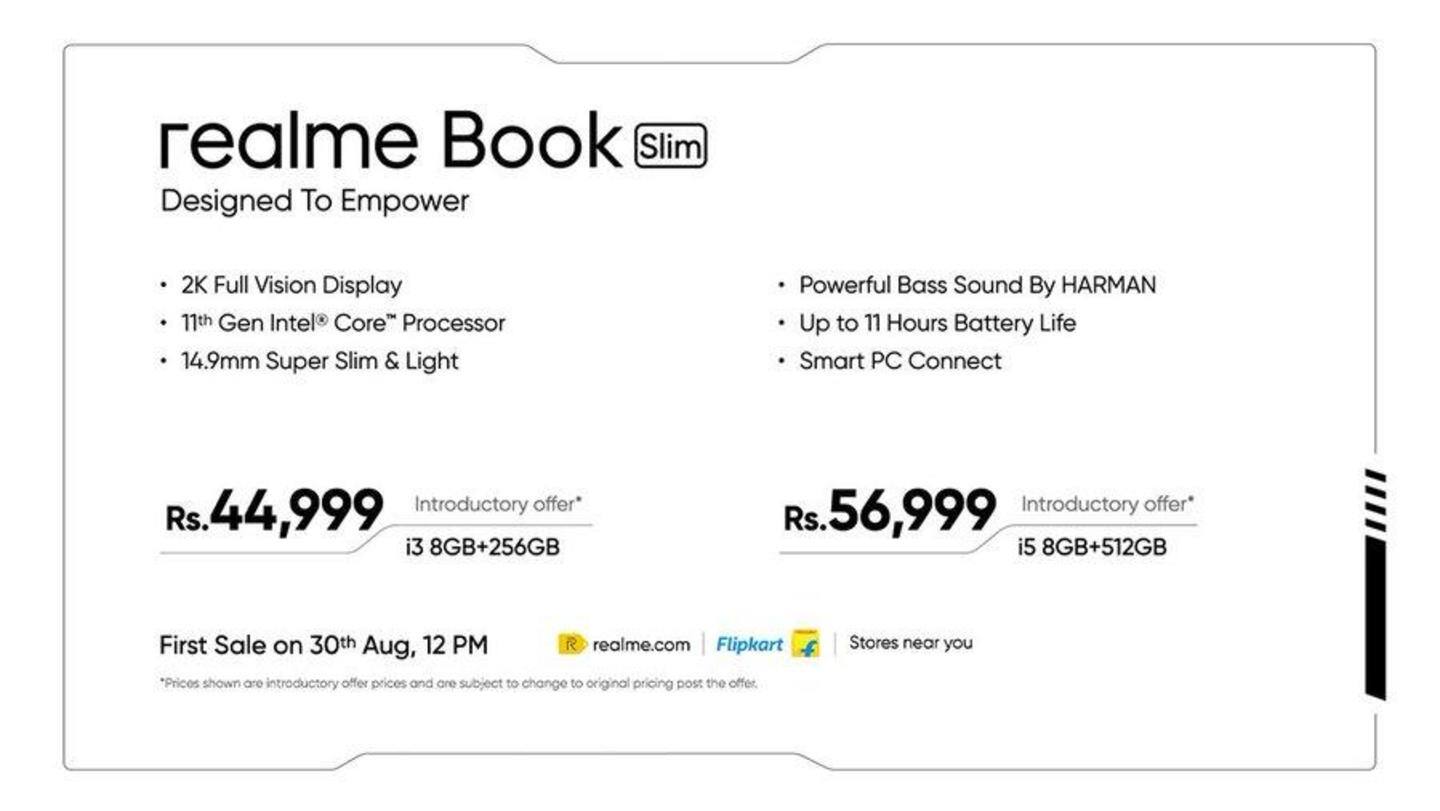Realme Book Slim: Pricing and availability Realme Book Slim: Pricing and availability