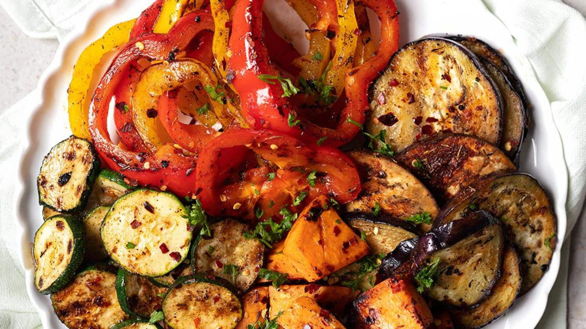 Cook Caribbean jerk grilled vegetables in 4 simple steps