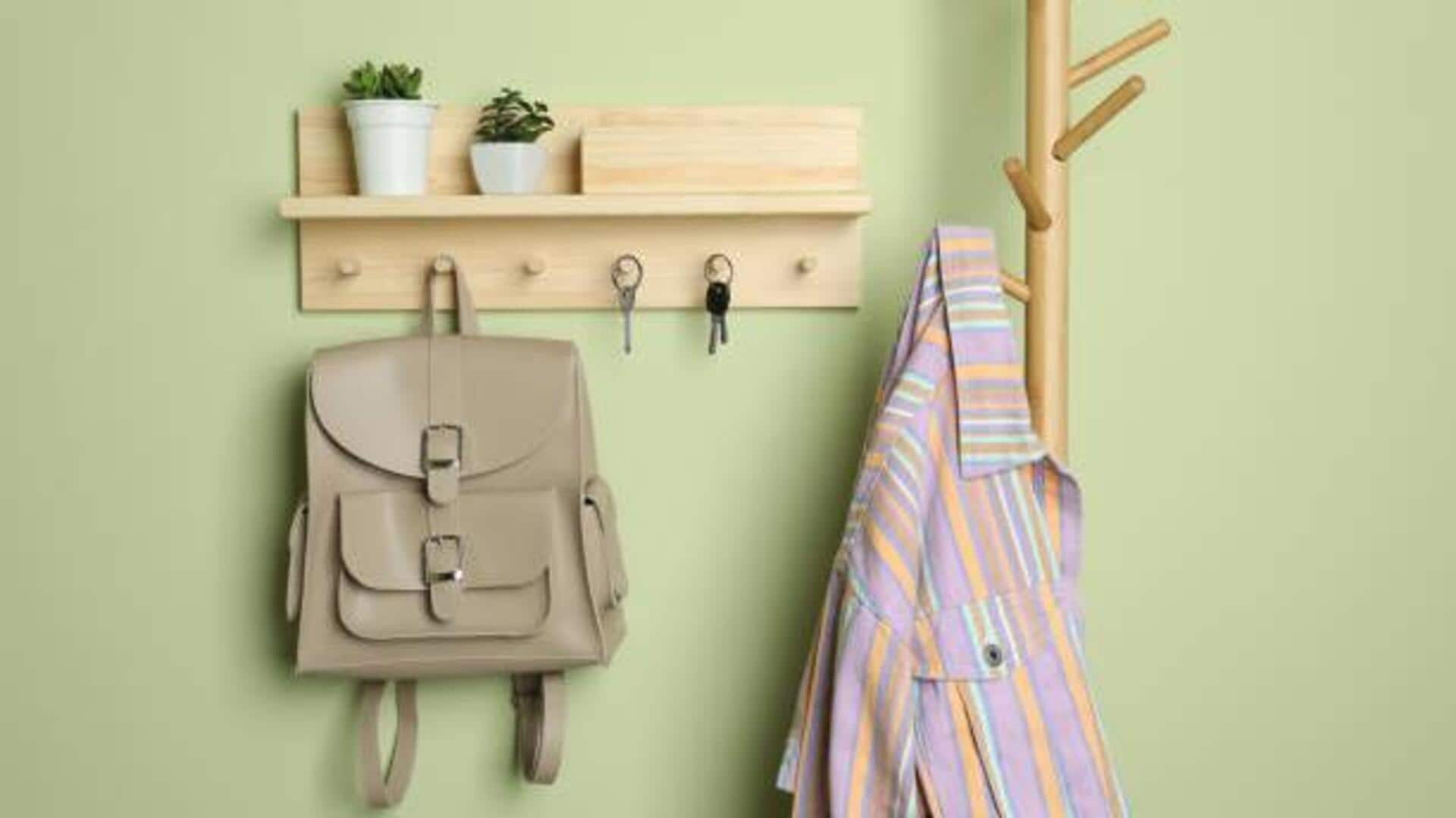 How to use wall hooks for home organization 